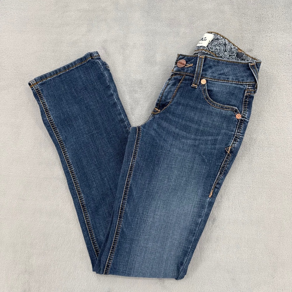 Ariat REAL Denim Luciana Mid Rise Straight Leg Jeans Womens 25R Blue Western